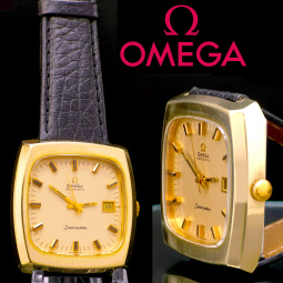Big Square Omega Seamaster Wrist Watch Vintage 1970s REF 166.0138